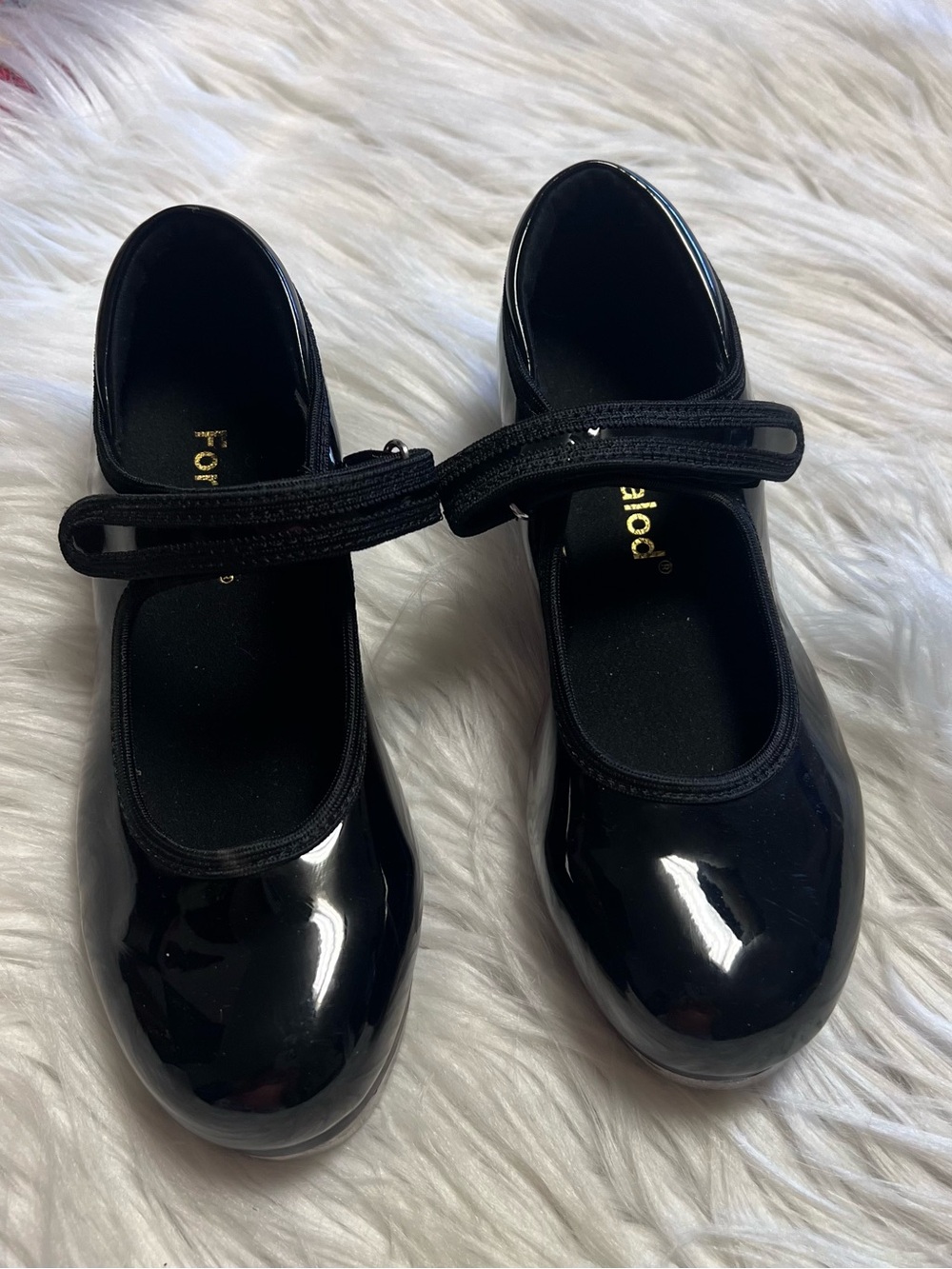 Tap dancing shoes Black Patent Mary Jane Dress Shoes for Women with Strap